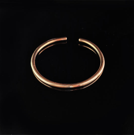 Minimal Copper Open Cuff Bracelet Sleek Double Band Design Bangle for Women BSW12-CPR