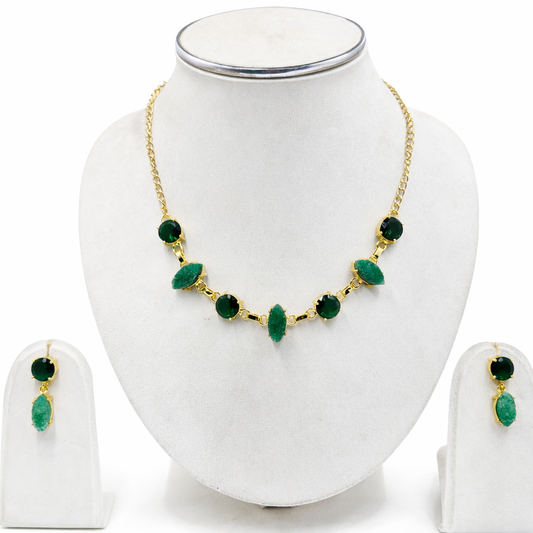 Gold Multi Shape Necklace Set Elegant Minimal Statement Jewelry