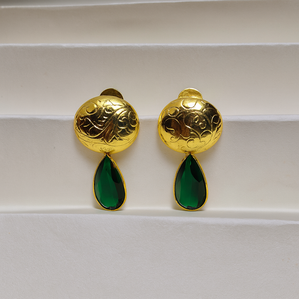 Heritage Bloom Engraved Earring
