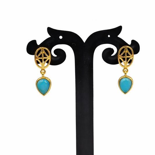 Geometric Stud Drop Earring