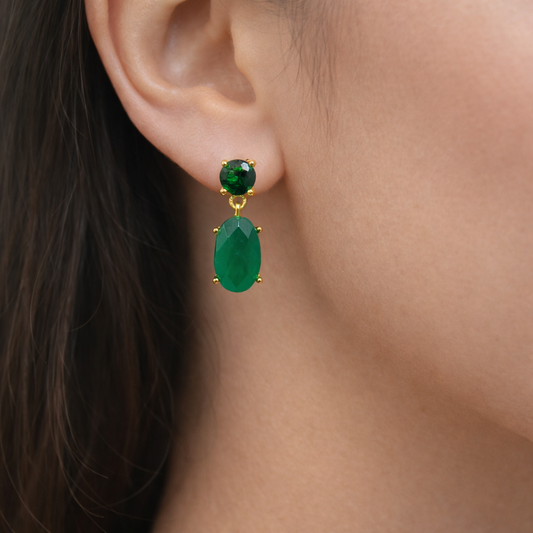 Minimal Gemstones Earrings Rich Color Jewelry for Her