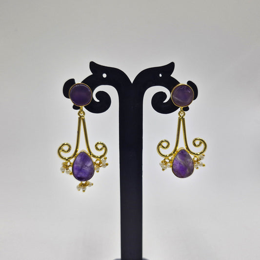 Natural Gemstone Stud Earrings Elegant Birthstone Jewelry