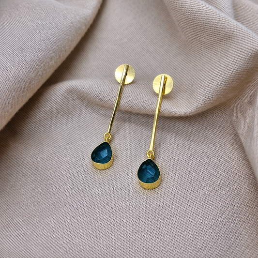 Bar With Gemstone Drop Earrings Sleek Jewelry