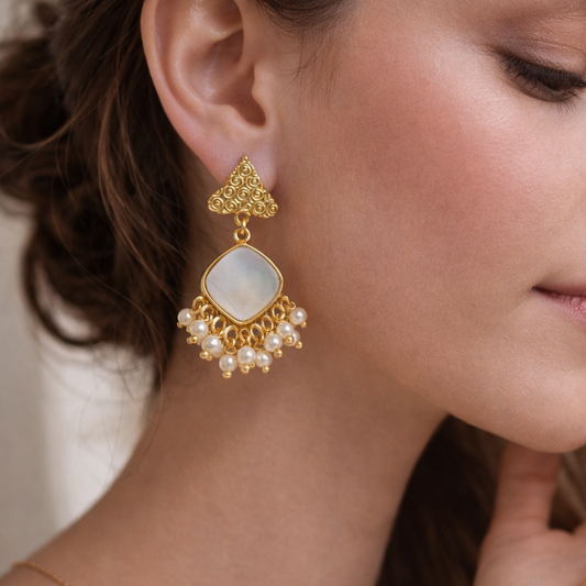 Mother Of Pearl Elegant Jewelry Club Stud Earring