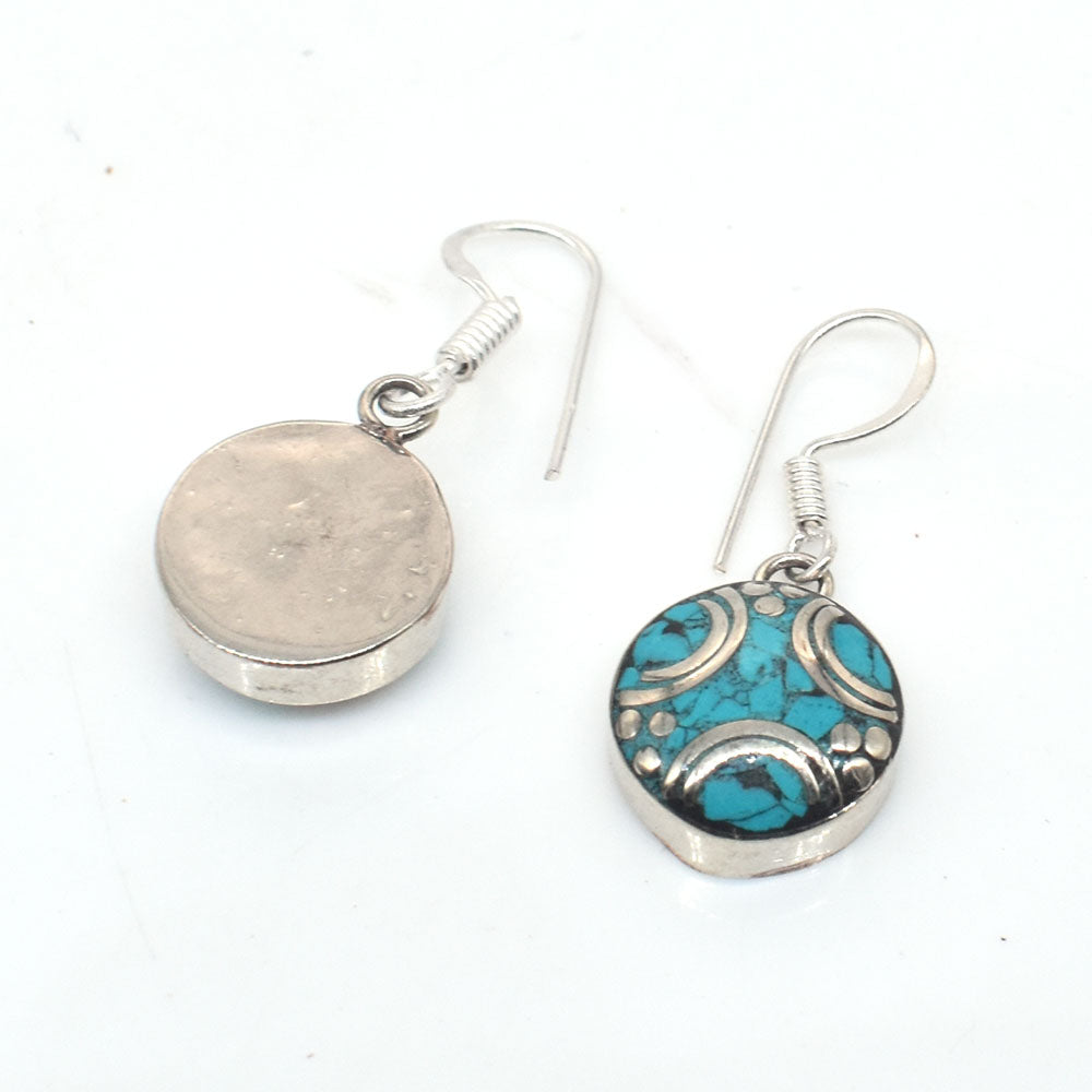Tibetan Silver Earrings New Year Gift Dangle & Drop Hook Earring 1.5" EAR-10024