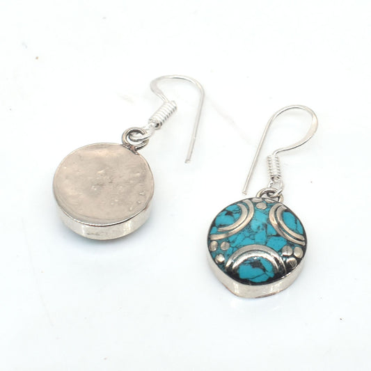 Tibetan Silver Earrings New Year Gift Dangle & Drop Hook Earring 1.5" EAR-10024