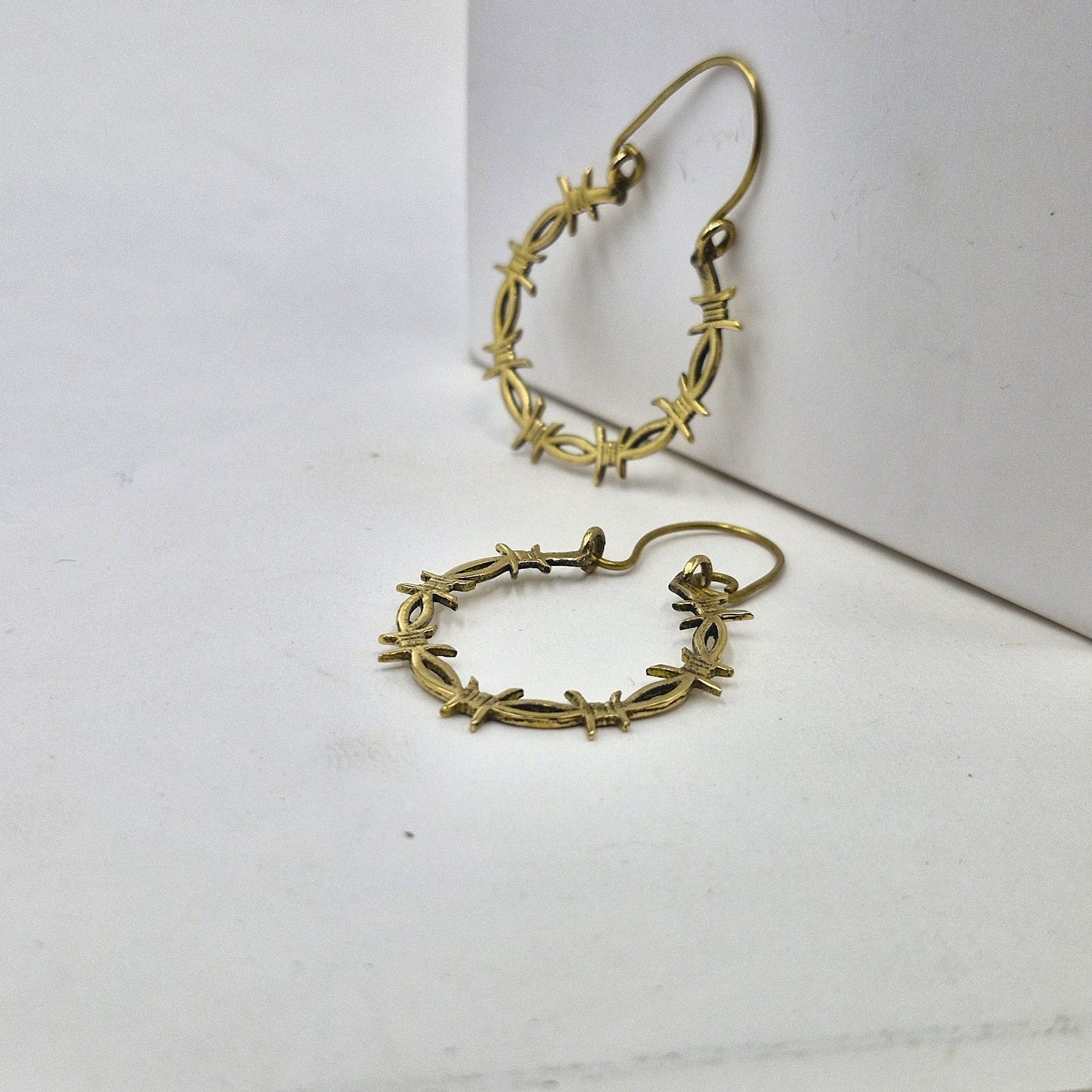 Plain Brass Hoop Earrings Minimalist Everyday HP01-BRS