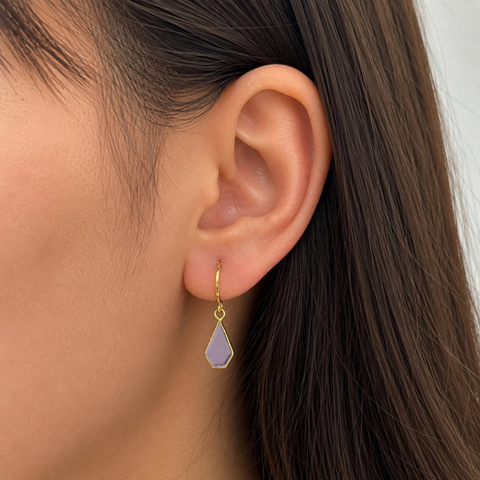 Gold Plated Geometric Drop Earrings for Women Minimalist Dangle Jewelry LB04-GLD