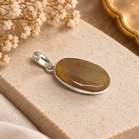 Natural Jasper Pendant Statement Jewelry PEN268-SLV-NJR01