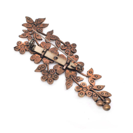 Gorgeous Floral Saree Pin Brooch Cz Stone Wedding Bouquet Jewelry PIN-102