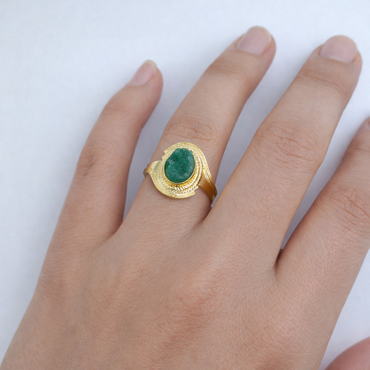 Gold Bold Dome Design Ring Textured Statement Ring