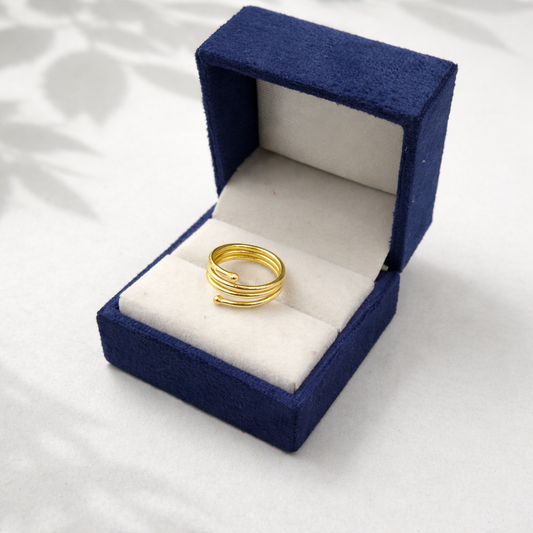 Gold Multi Layer Wrap Ring Minimalist Adjustable Spiral Statement Ring RIN23-GLD