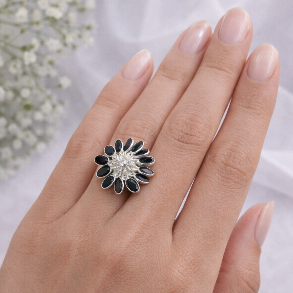 Gold Plated Adjustable Birthstone Charm Ring for Women RIN33-GLD