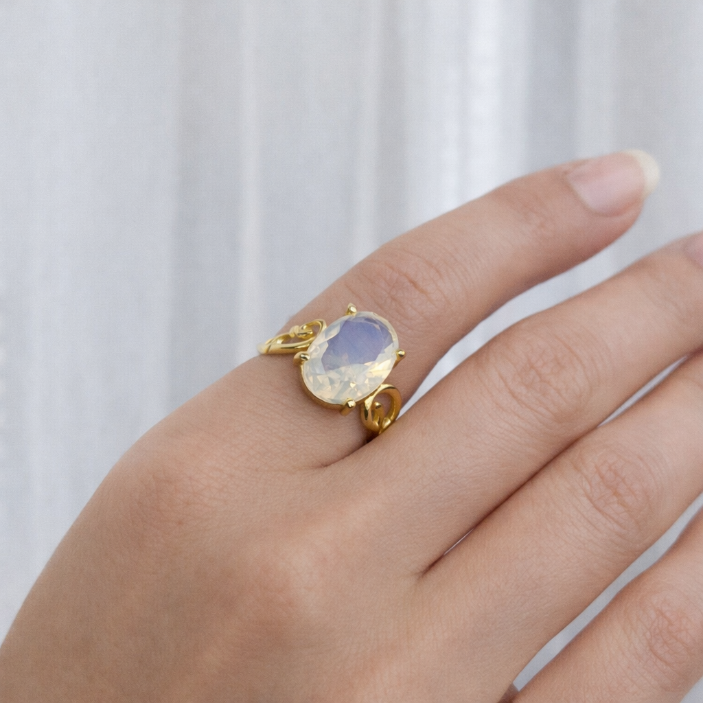 Gold Plated Adjustable Vintage Scrollwork Statement Ring RIN40-GLD
