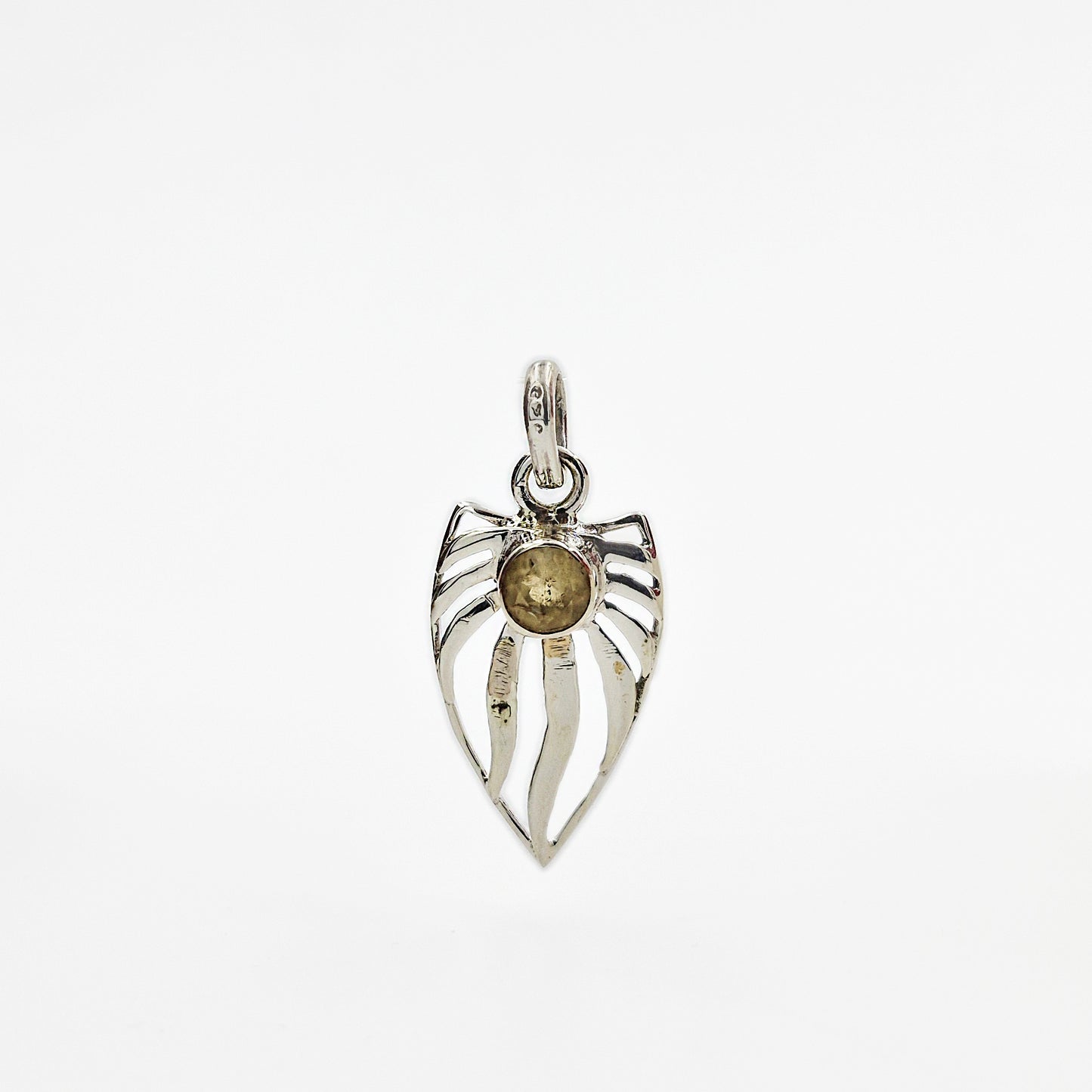 925 Sterling Silver Citrine Leaf Pendant Nature Inspired Boho Jewelry SPEN-131
