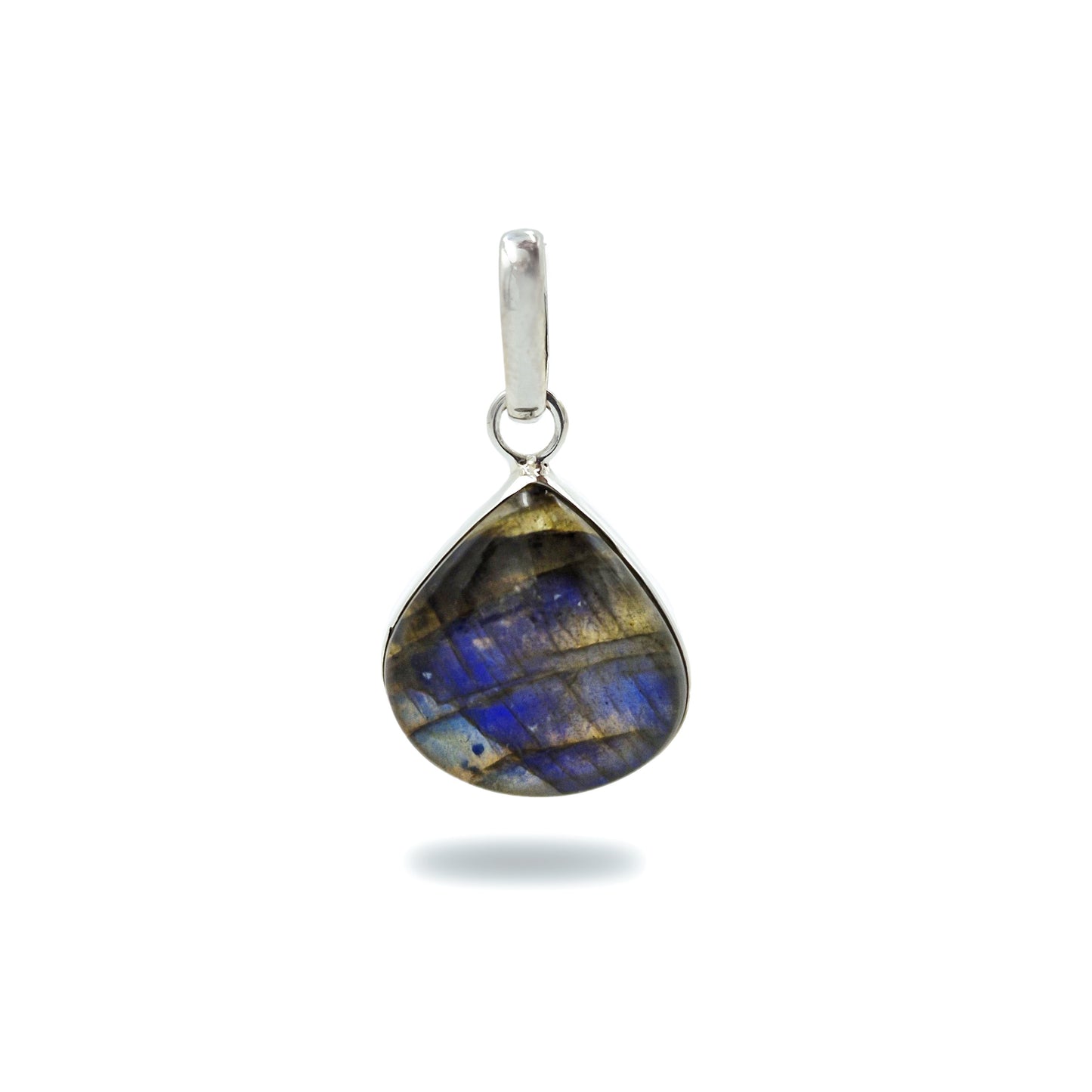 925 Sterling Silver Labradorite Teardrop Pendant Flash Gemstone Charm SPEN-425