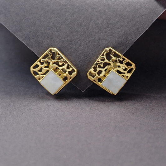 Gold Geometric Stud Earrings for Women Modern Statement Jewelry ST10-GLD