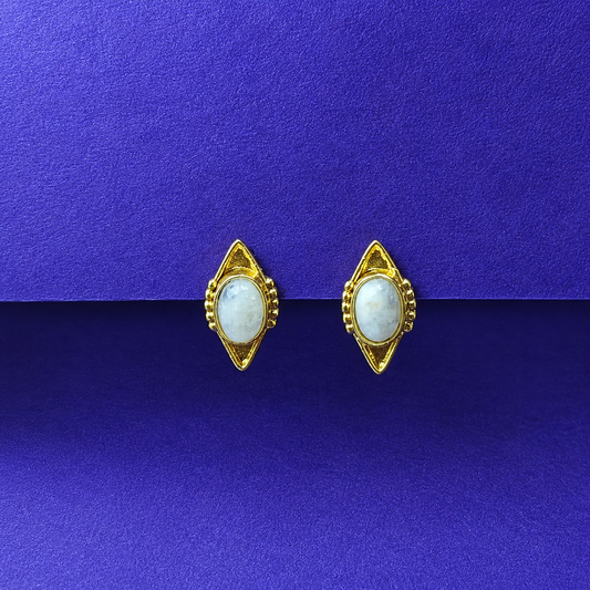Gold Plated Geometric Stud Earrings for Women|Vintage Chic Style ST18-GLD