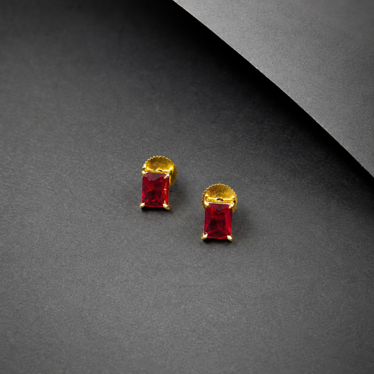 Gold Plated Rectangle Stud Earrings for Women Minimalist Jewelry ST20-GLD