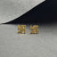 Minimalist Plain Striped Heart Gold Stud Earrings ST02-GLD