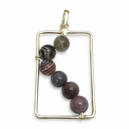 Natural Crazy Lace Agate Pendant Banded Stone Jewelry BPEN272-SLV-NCLAG06