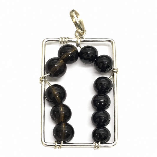 Natural Smoky Quartz Pendant Modern Circle Statement Jewelry BPEN273-SLV-NSMQ11