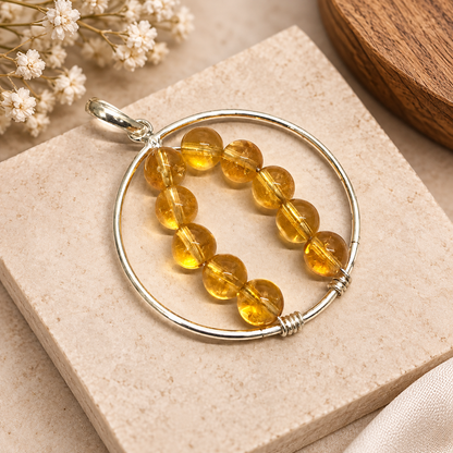 Natural Citrine Pendant Boho Gemstone Jewelry BPEN276-SLV-NCT10
