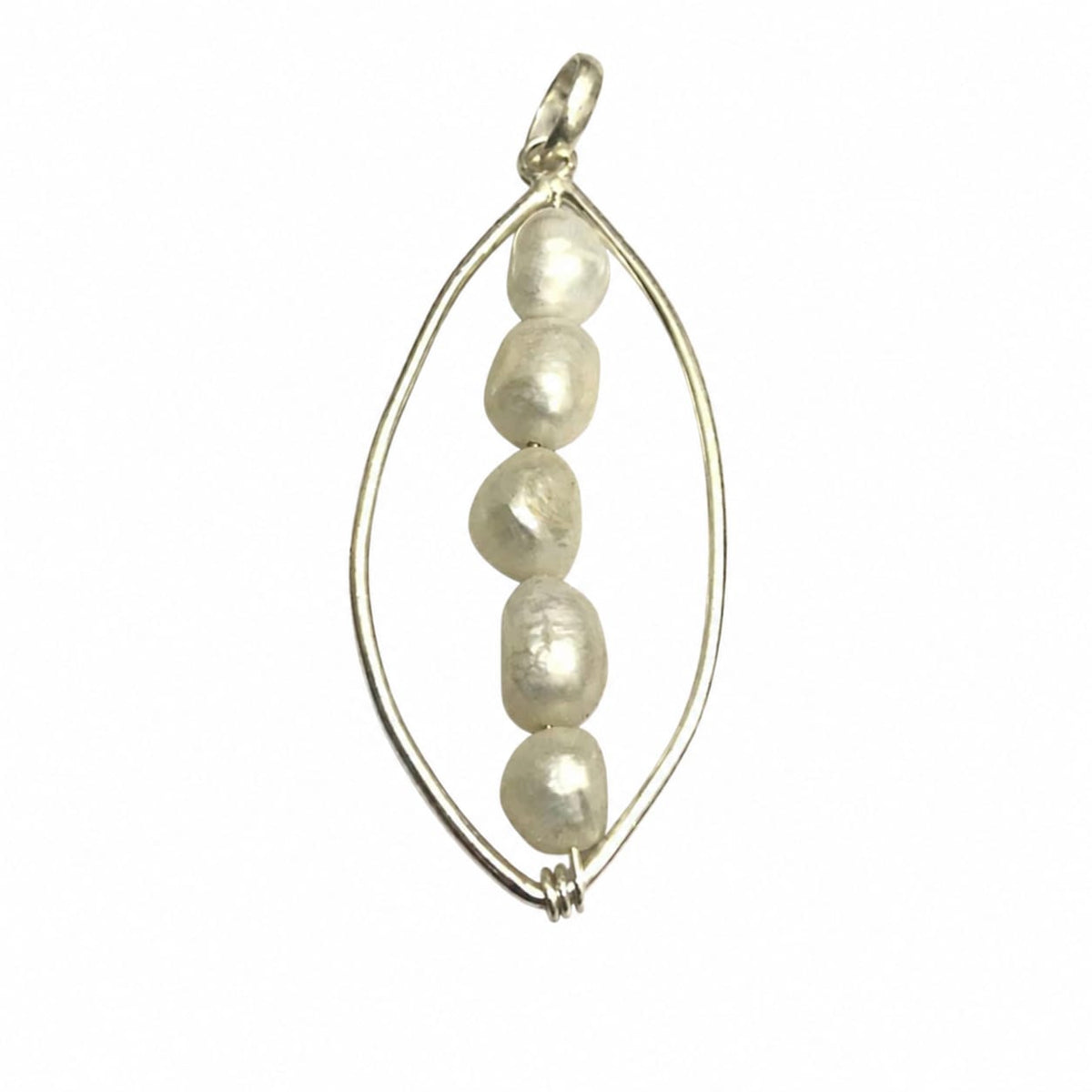 Freshwater Pearl Pendant, Silver Teardrop Minimal Jewelry BPEN304-SLV-NPRL05