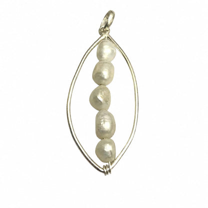 Freshwater Pearl Pendant, Silver Teardrop Minimal Jewelry BPEN304-SLV-NPRL05