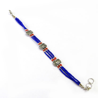 Tibetan Beaded Bracelet Lapis Gemstone Friendship Bracelet Jewelry 7 BRC-2002