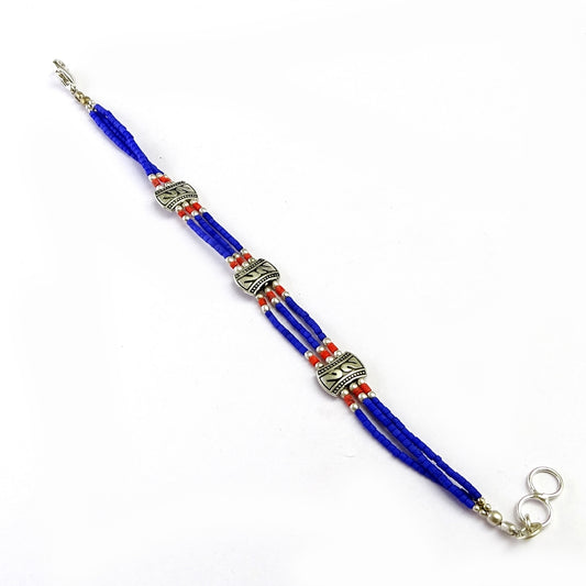 Tibetan Beaded Bracelet Lapis Gemstone Friendship Bracelet Jewelry 7 BRC-2002