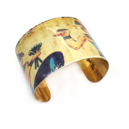 Egyptian Women Print Brass Cuff Egyptian Bracelet Tribal Cuff Adjustable BRC-3025