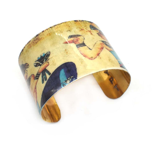 Egyptian Women Print Brass Cuff Egyptian Bracelet Tribal Cuff Adjustable BRC-3025