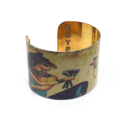Egyptian Women Print Brass Cuff Egyptian Bracelet Tribal Cuff Adjustable BRC-3025
