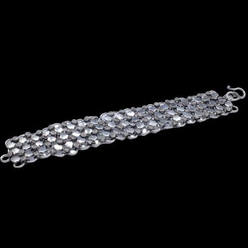 Oxidized Silver Plated Bracelet Link Chain Bracelet Jewelry BRC-4134