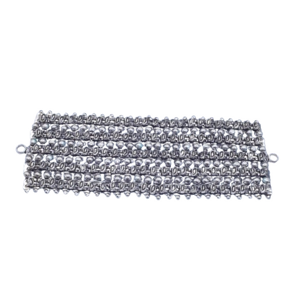 Oxidized Silver Multilayer Cuff Bracelet Tribal Boho Garba Jewelry BRC-4140