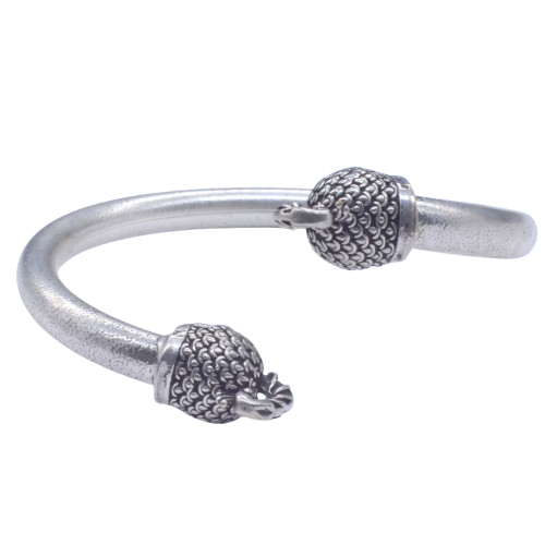 Oxidized Silver Peacock Head Cuff Bracelet Tribal Boho Garba Jewelry BRC-4144