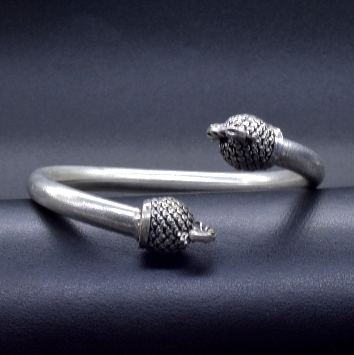 Oxidized Silver Peacock Head Cuff Bracelet Tribal Boho Garba Jewelry BRC-4144