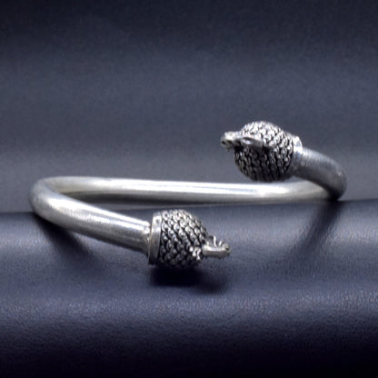 Oxidized Silver Peacock Head Cuff Bracelet Tribal Boho Garba Jewelry BRC-4144
