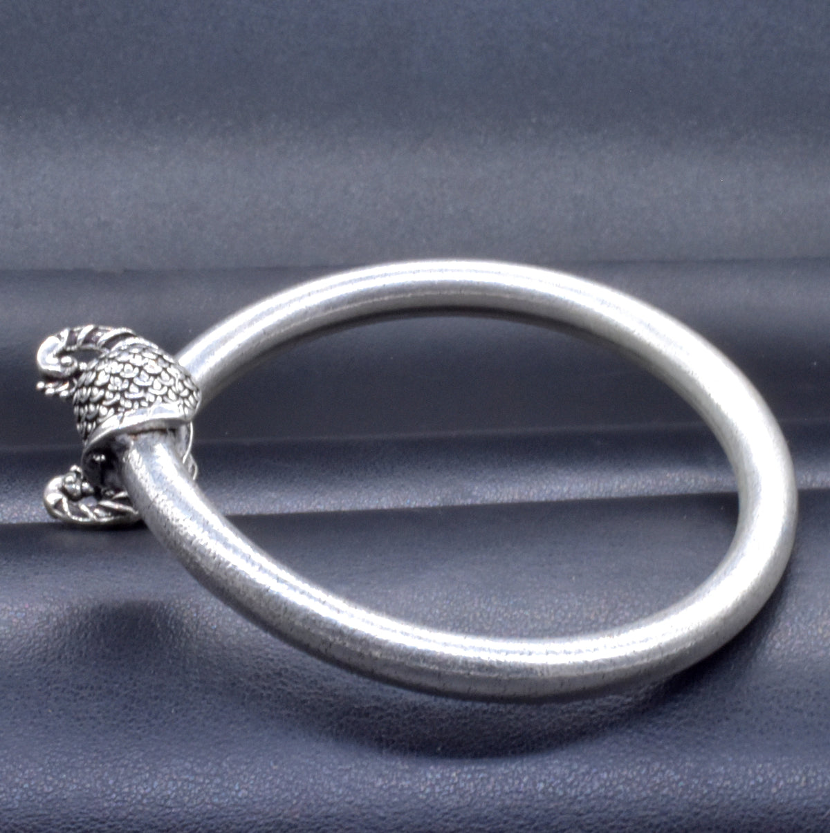 Oxidized Silver Peacock Head Cuff Bracelet Tribal Boho Garba Jewelry BRC-4144