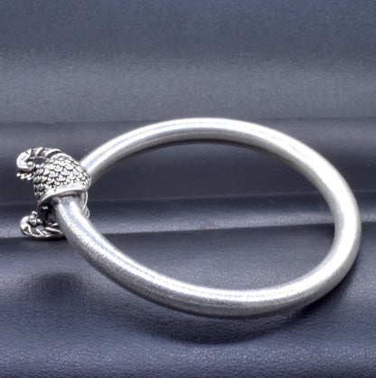Oxidized Silver Peacock Head Cuff Bracelet Tribal Boho Garba Jewelry BRC-4144
