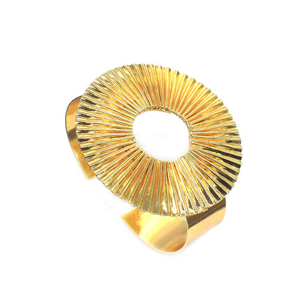 Glossy Golden Cuff Bangle Christmas Gift Gold Plated Contemporary Bracelet BRC-4900