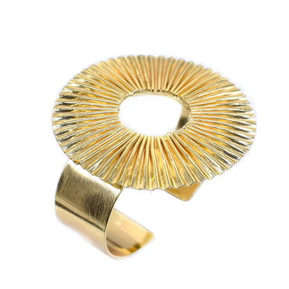 Glossy Golden Cuff Bangle Christmas Gift Gold Plated Contemporary Bracelet BRC-4900