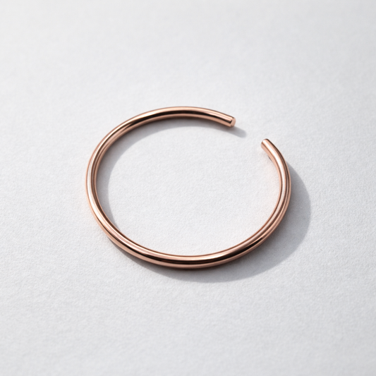 Minimal Copper Open Cuff Bracelet Sleek Double Band Design Bangle for Women BSW12-CPR