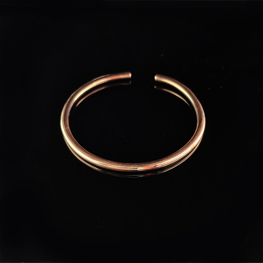Minimal Copper Open Cuff Bracelet Sleek Double Band Design Bangle for Women BSW12-CPR