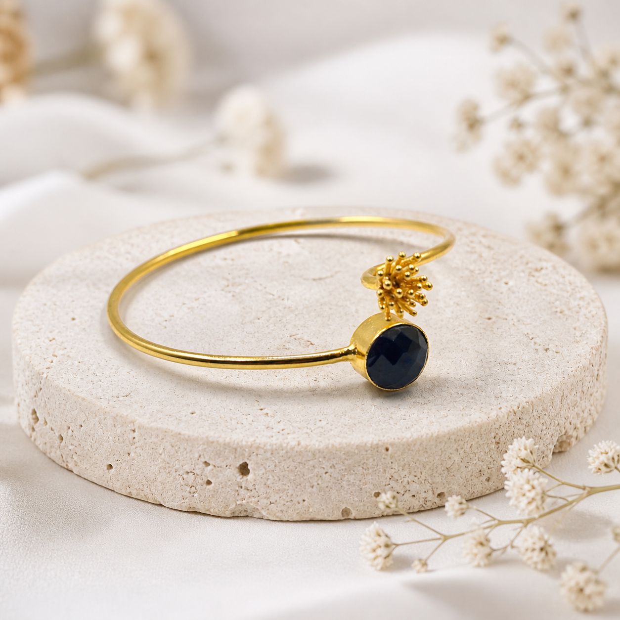 Gold Plated Minimal Open Bracelet Elegant Adjustable Boho Jewelry BSW16-GLD