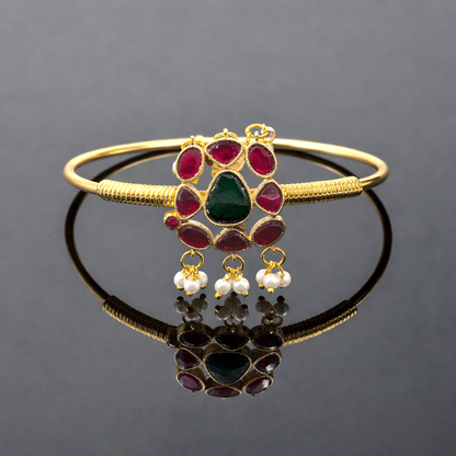 Gold Plated Kundan Pearl Bracelet for Women Traditional Jewelry BSW17-GLD