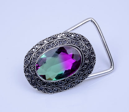Bio Color Gemstone Ethnic Handmade Pin Belt Buckle Jewelry 1.5" BUC-36