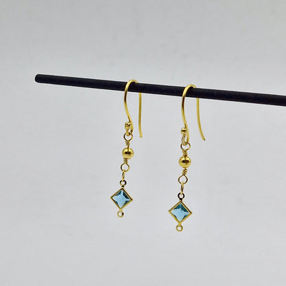 Colorful Geometric Link Necklace & Drop Earrings Set for Women CHEAR01-GLD