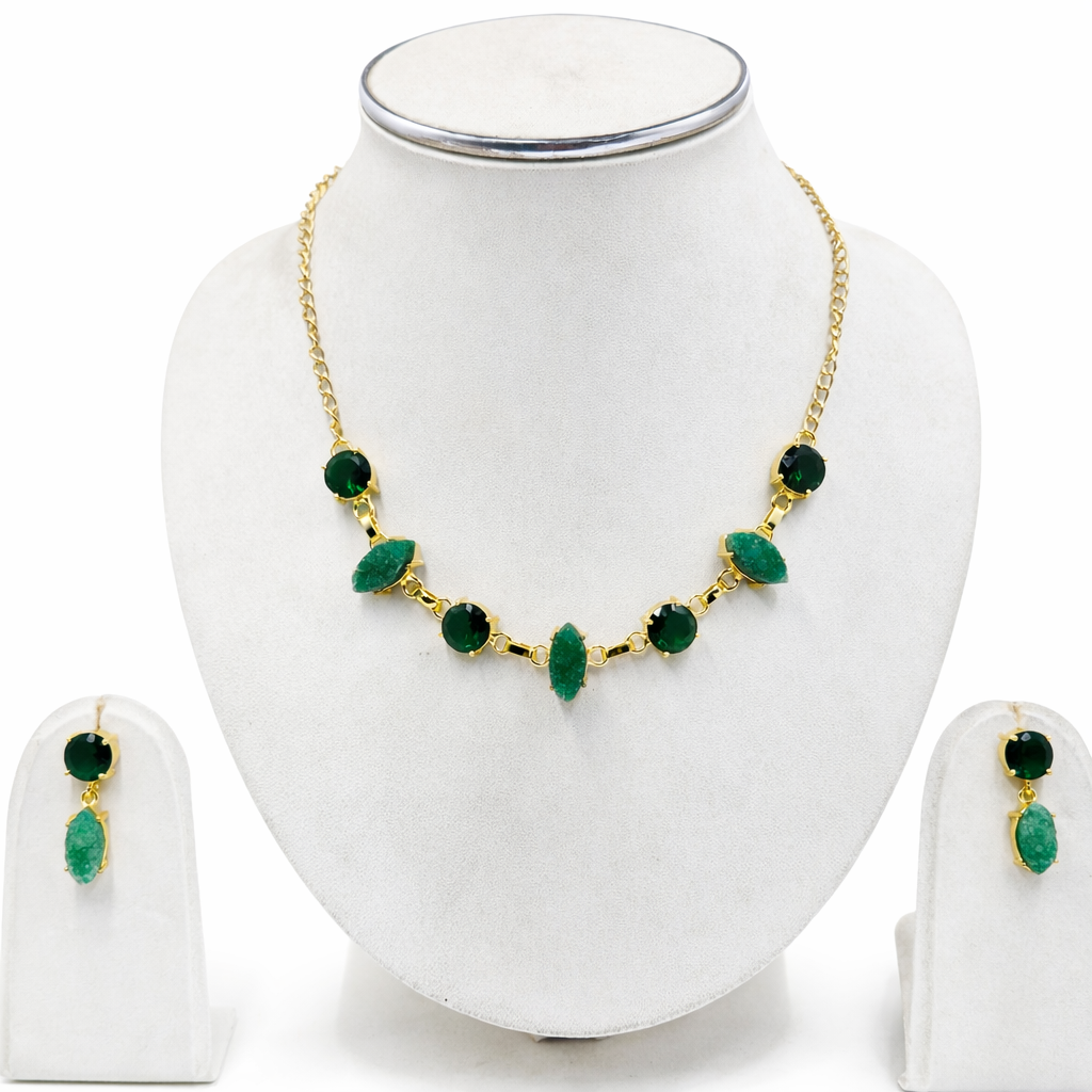 Gold Multi Shape Necklace Set Elegant Minimal Statement Jewelry